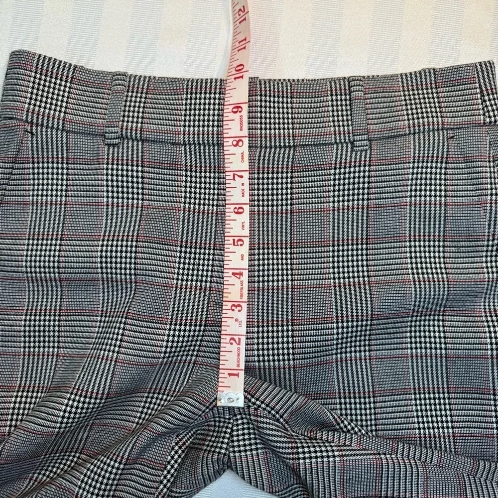 J. Crew 365 Plaid Trousers Pants Sz 4 Lined. Black, White & Red NWOT #H2873